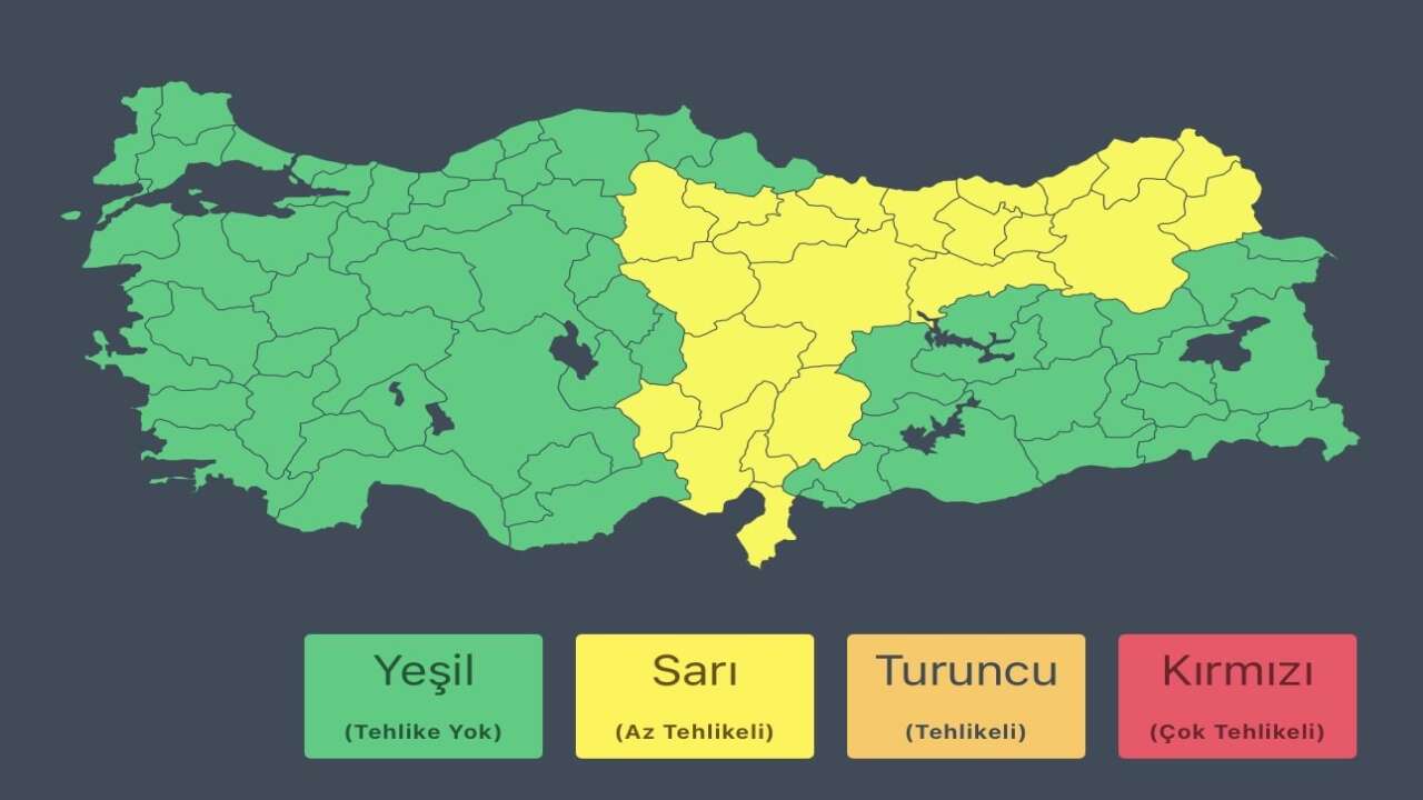 AFAD'dan bazı iller için "sarı" kodlu meteorolojik uyarı
