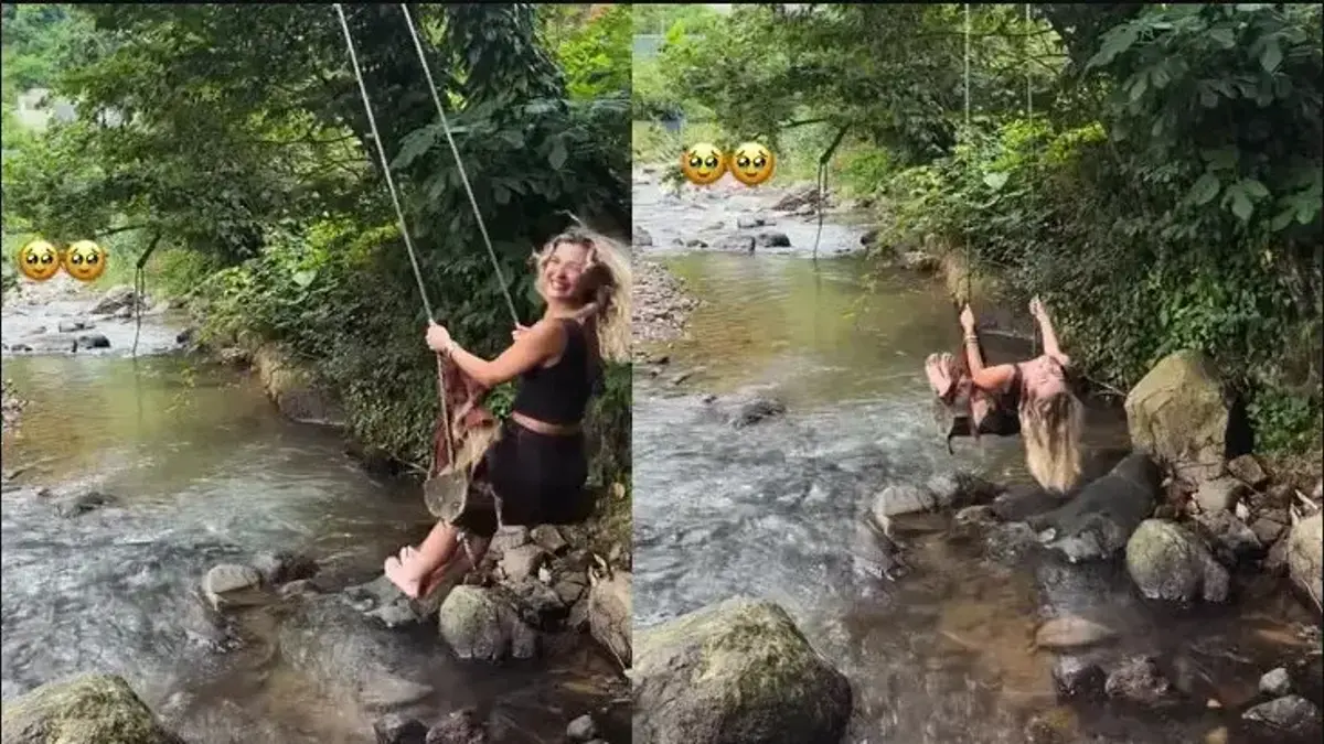 Melisa Döngel’in Rize tatili renkli görüntülere sahne oldu! Şelaleden atladı, horon tepti