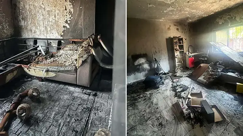 Eski eş evi ateşe verdi; anne ve 2 kızı banyoya sığınarak kurtuldu