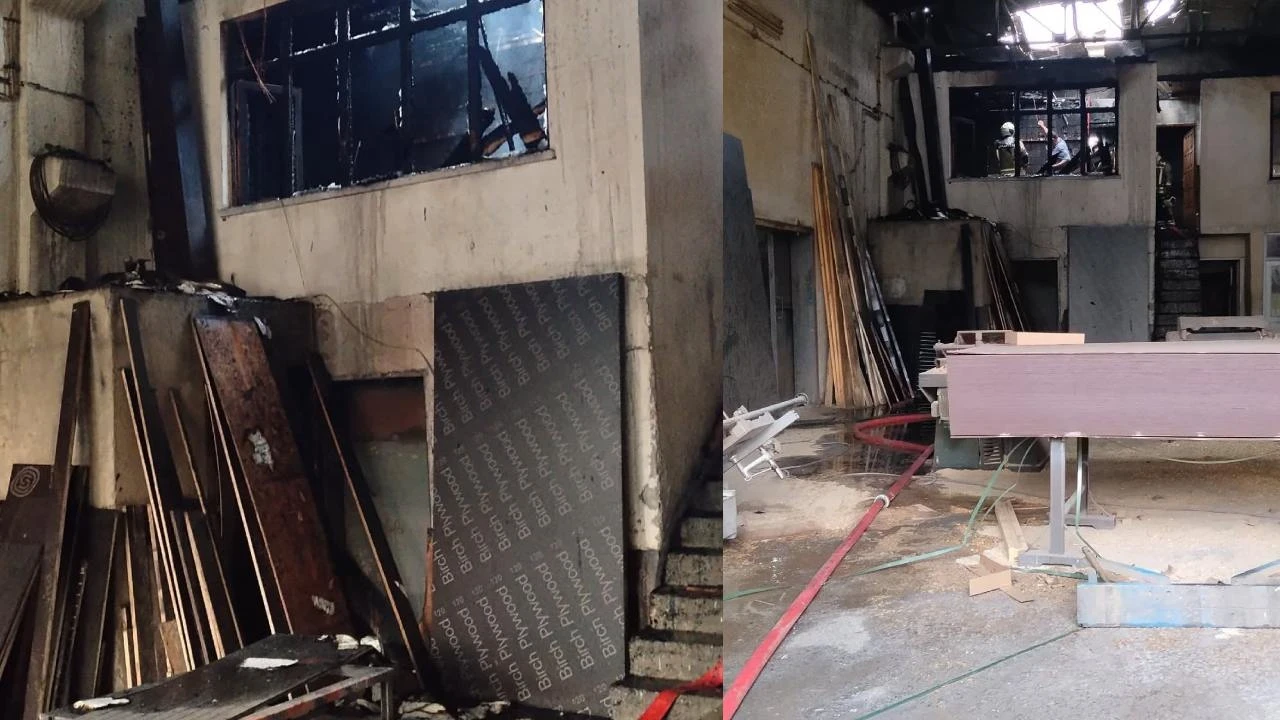 Beypazarı'nda iş yerinde yangın paniği