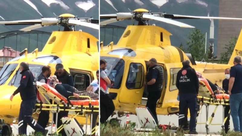 Erzurum’da zamana karşı yarış: Kalp krizi geçiren hasta ambulans helikopterle hastaneye yetiştirildi