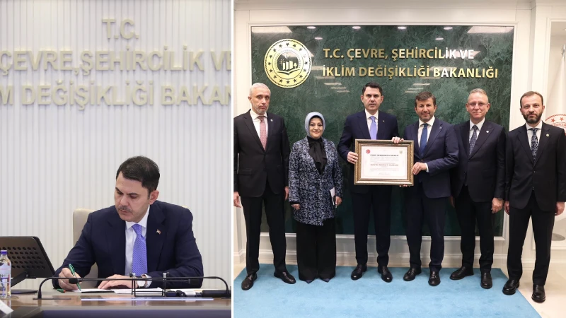 Bakan Kurum'a altıncı hemşehrilik beratı Kütahya'dan
