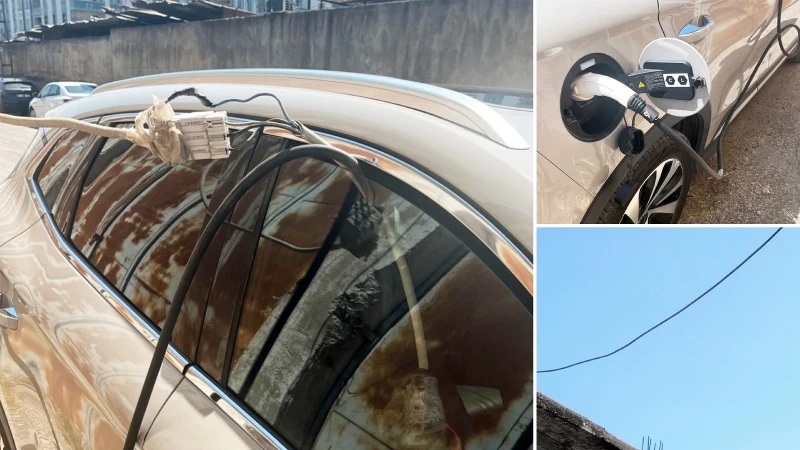 Şanlıurfa'da 'pes' dedirten düzenek: Kaçak elektrikle araç şarj istasyonu! Geçmişte yaşanan felaketi akıllara getirdi