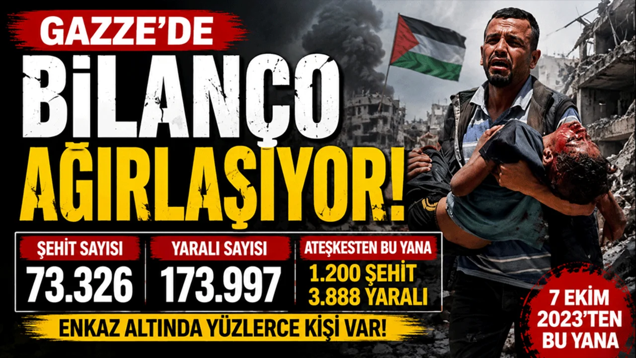 Gazze'de bilanço ağırlaşıyor! Şehit sayısı 73 bin 326'ya yükseldi