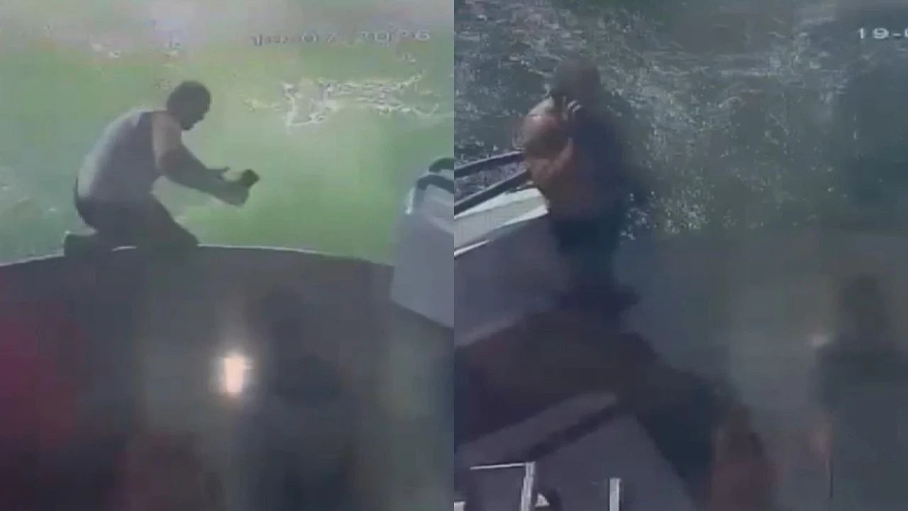 Haliç'te denize düştüğü an kamerada! Acı olayın görüntüleri yayımlandı