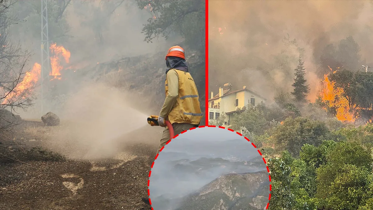 Muğla’da korkutan orman yangını! Alevler yerleşim yerlerine ulaştı: Büyük ölçüde kontrol altına alındı!