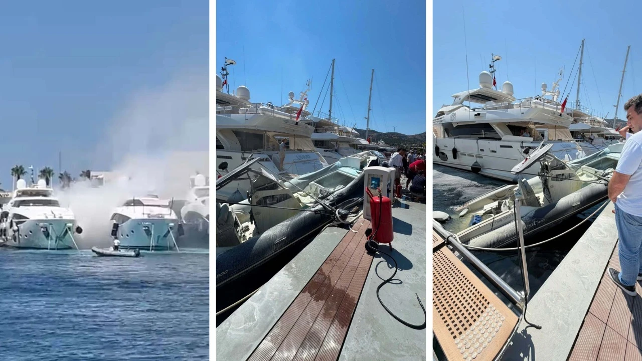 Marinada korku dolu anlar:Temizlik sırasında patlayan bot iskeleye çarptı