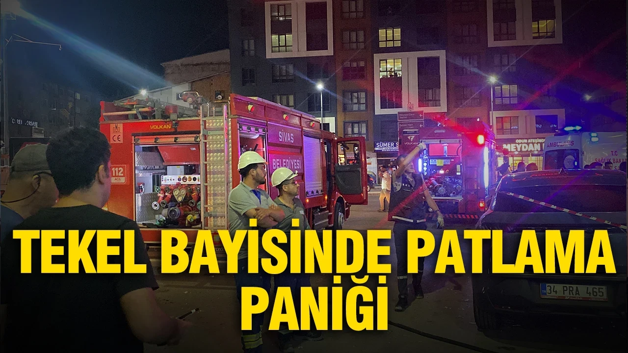 Sivas'ta tekel bayisinde patlama paniği: İş yeri hasar gördü