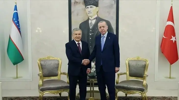 Cumhurbaşkanı Erdoğan, Özbekistan Cumhurbaşkanı Mirziyoyev ile görüştü