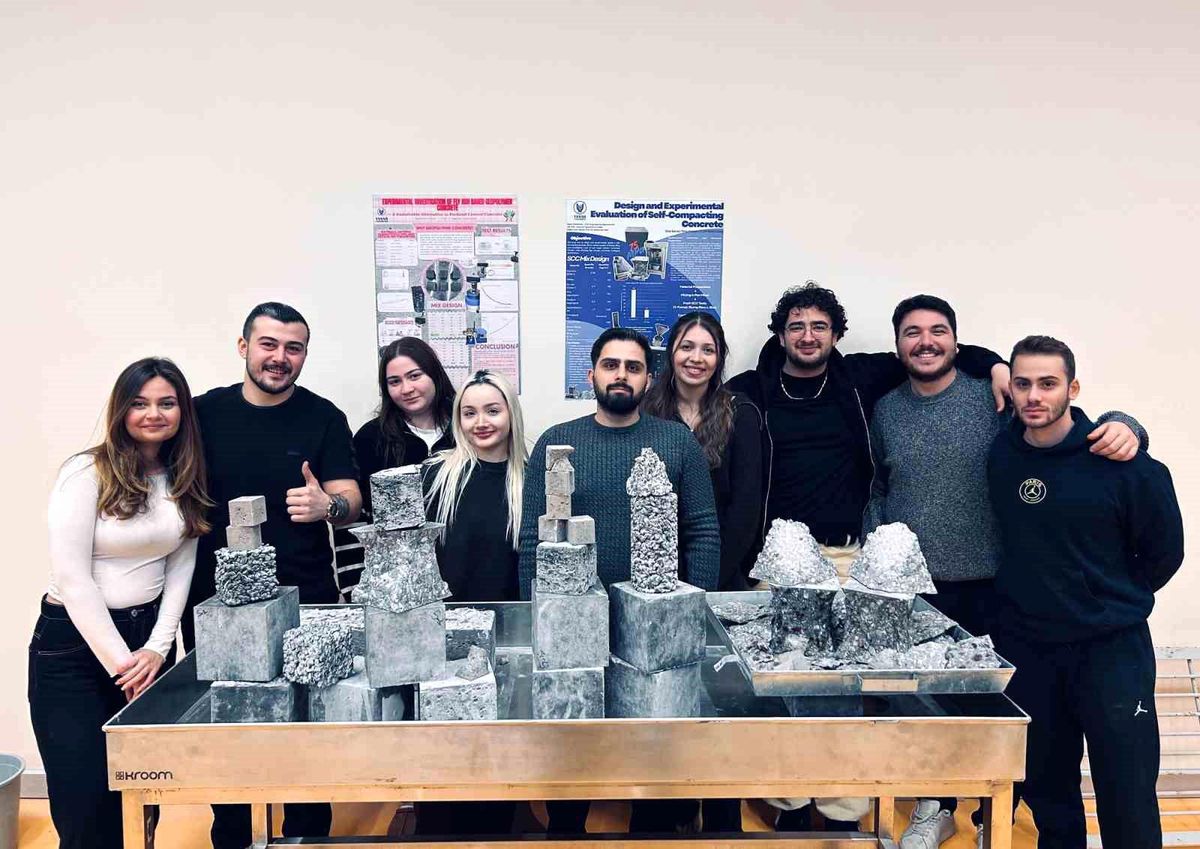 Öğrenciler, sürdürülebilir ve çevre dostu yeni nesil beton üretti