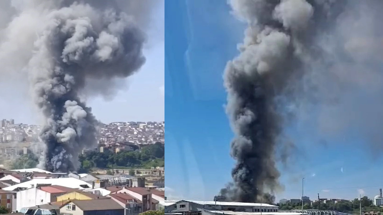 Arnavutköy'de fabrikada yangın