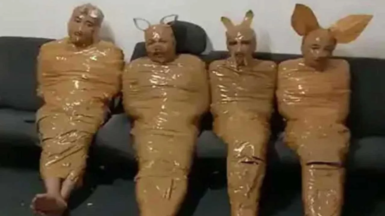 Mahalleli yakaladığı hırsızları "Teletabilere" benzetti
