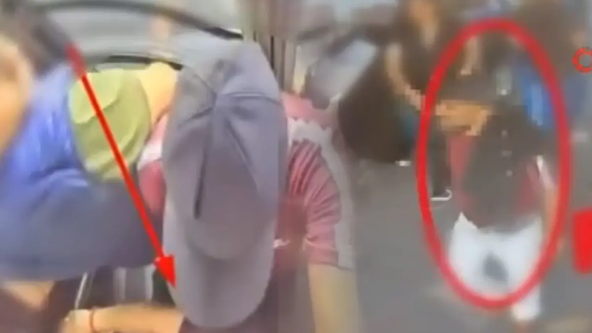 Metrobüste yankesicilik kamerada! Yoğunluğu fırsat bilip telefonu çaldı