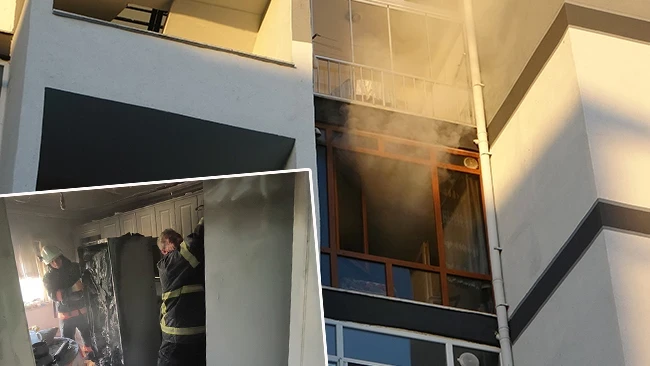 Mutfakta çıkan yangını fark etti, eşini uyandırıp evden çıktı