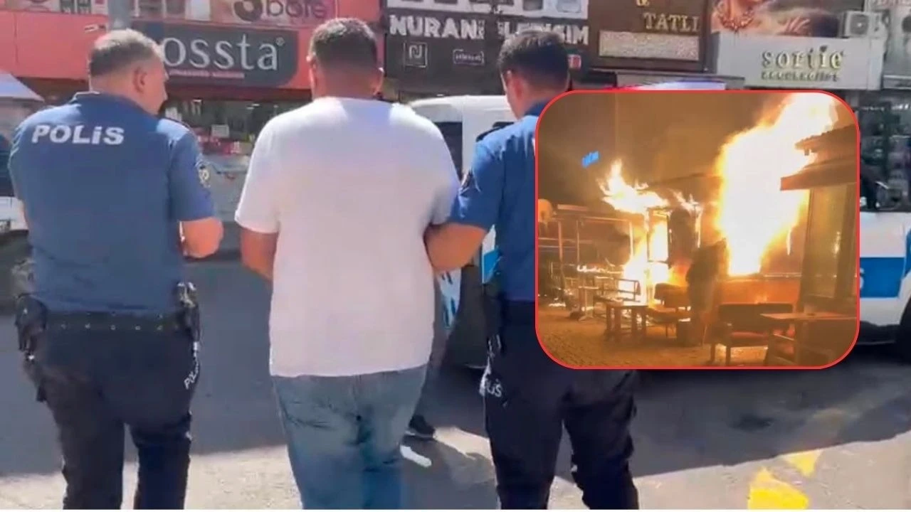 Çöp poşetiyle kimliğini gizleyip çay ocağını kundakladı! Kameralar ele verdi