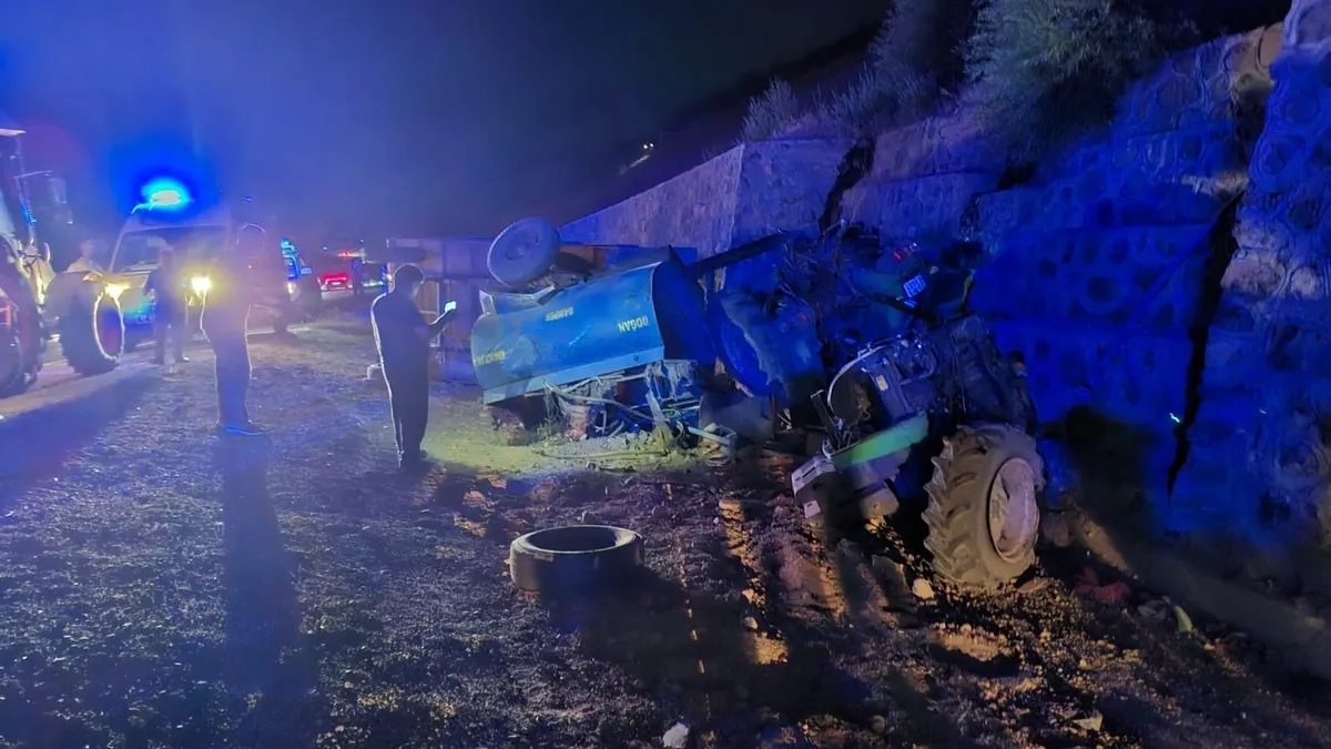Şarampole devrilen traktör can aldı: 1 ölü