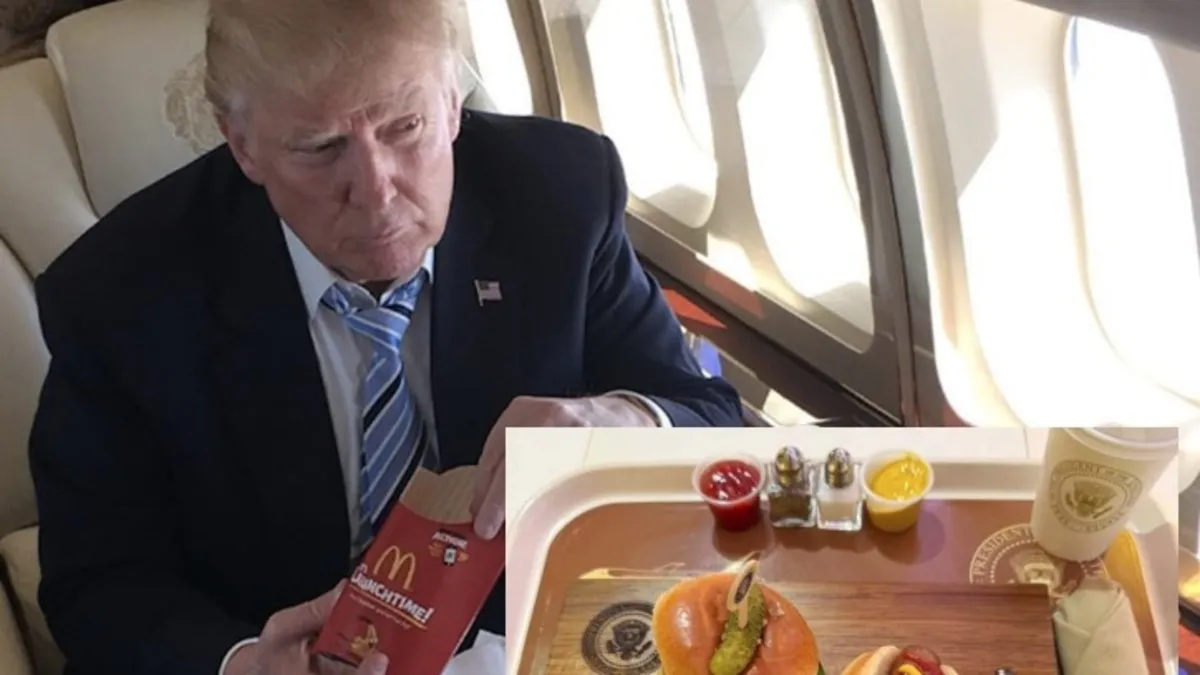 Trump'ın Türkiye yolundaki fast food menüsü: O eksik detay dikkat çekti