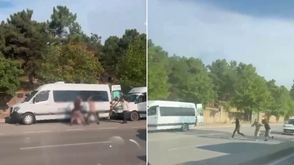 Kocaeli Gebze kavga kamerada: 4 kişi demir sopalarla bir kişiyi darp etti