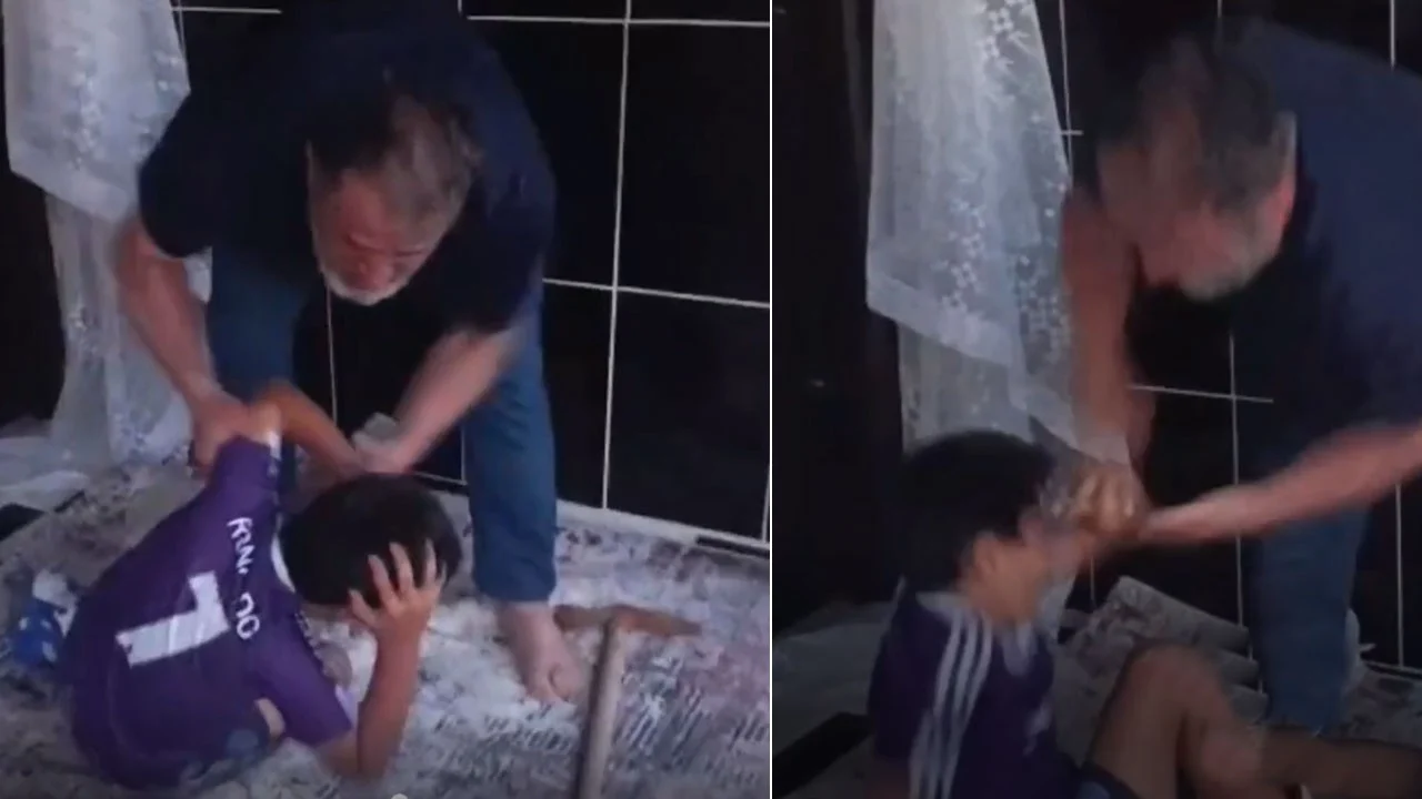 Olmaz olsun böyle amca! Paten süren çocuğa darp ve tehdit!