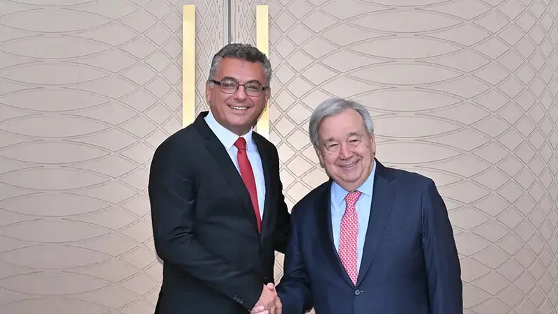 KKTC Cumhurbaşkanı Erhürman, BM Genel Sekreteri Guterres ile bir araya geldi
