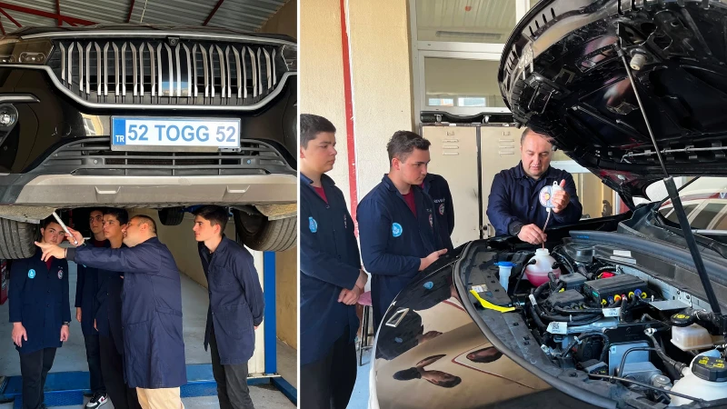 Ordu'da meslek liselilere TOGG hibesi: Yerli otomobili okul atölyesine indirdiler! Geleceğin ustaları Ordu'da yetişiyor