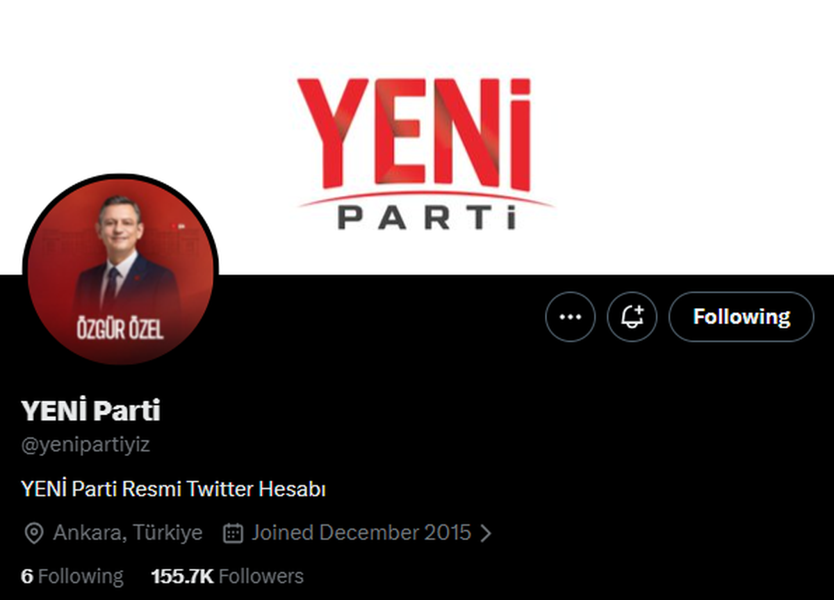 Özgür Özel'in Yeni Partisi'nin X Hesabı Açıklandı