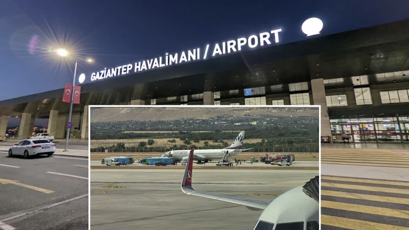 Gaziantep Havalimanı'nda iniş yapan yolcu uçağının lastiği patladı