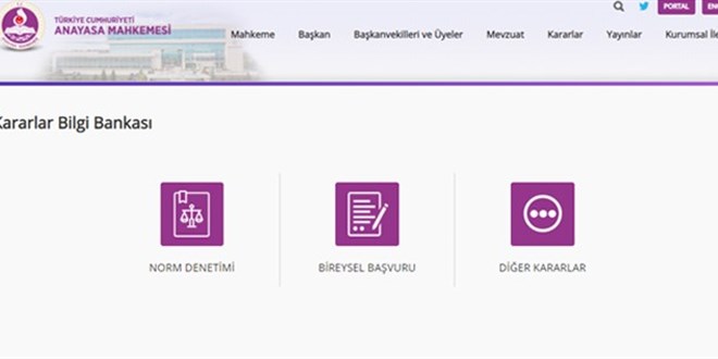 AYM Kararlar Bilgi Bankası güncellendi: Tüm kararlar türlerine platformda!