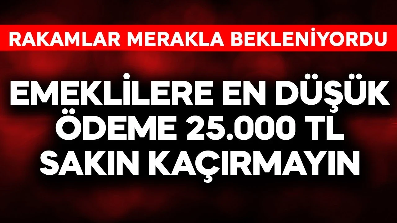 Emeklilere en düşük ödeme 25.000 TL sakın kaçırmayın