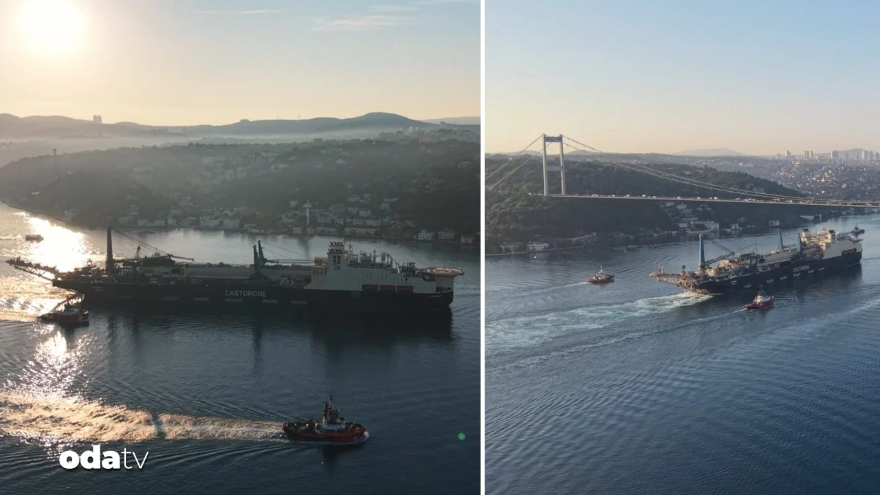 Dev boru döşeme gemisi İstanbul Boğazı'nda: Tam 325 metre