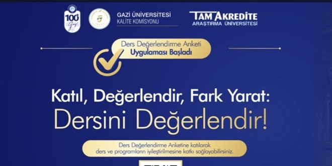Gazi Üniversitesi Ders Değerlendirme Anketi Uygulaması Başladı