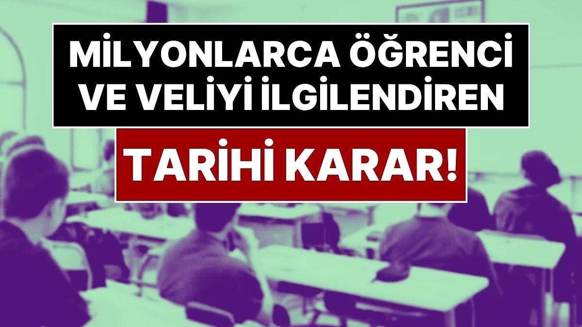 Türkiye'de Bir İlk! Danıştay'dan Milyonlarca Öğrenci ve Veliyi İlgilendiren Karar