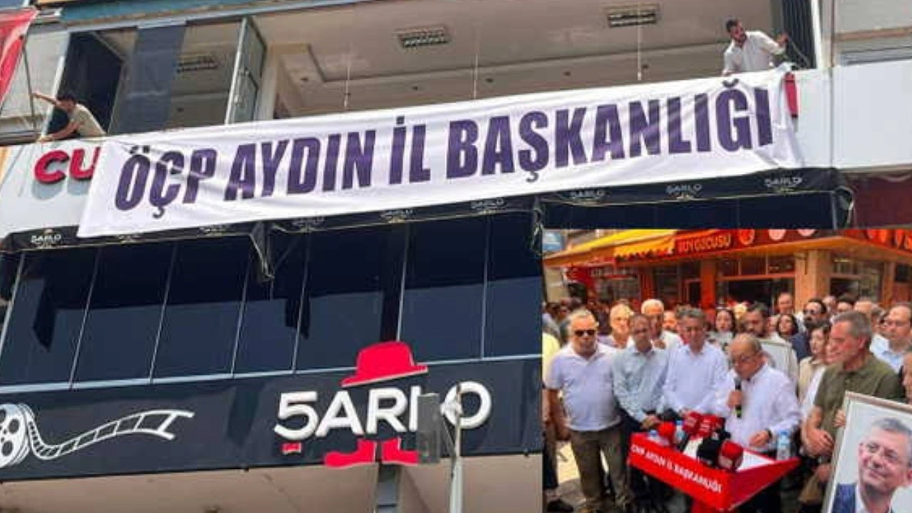 CHP Aydın İl başkanlığı'nda toplu istifa! İl binasına 'ÖÇP' pankartı asıldı