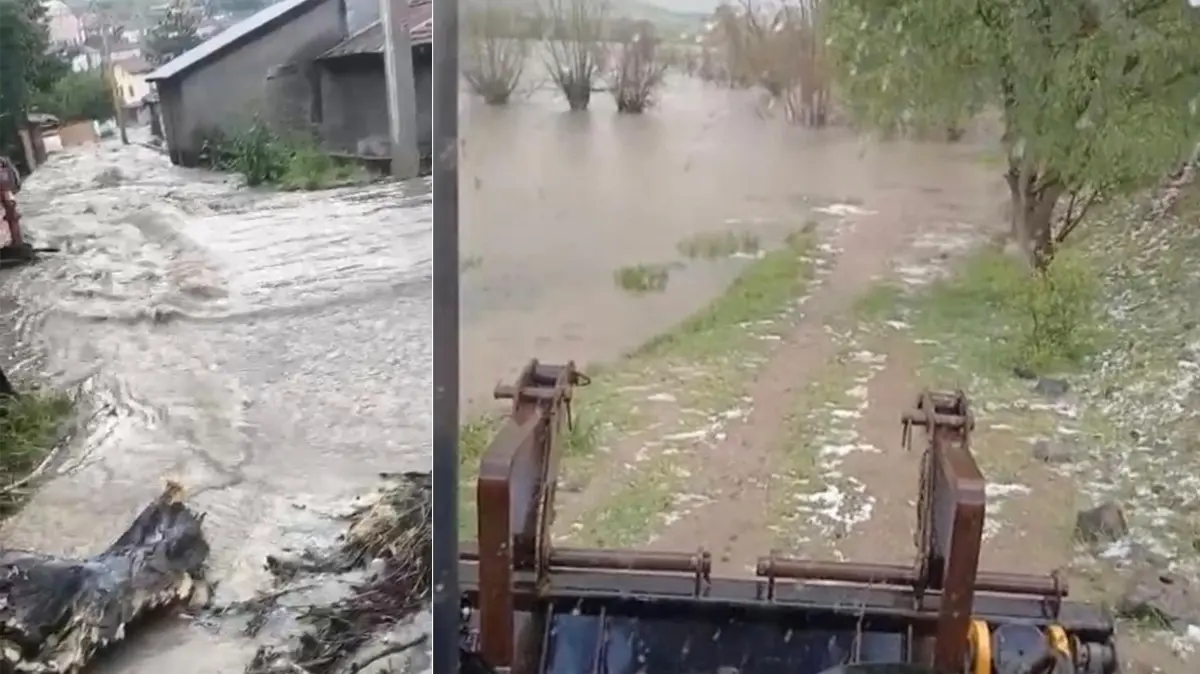 Bolu'da sağanak hayatı felç etti: Sel suları ahır ve bahçelere doldu