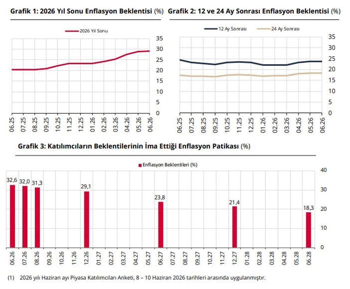 Piyasa katılımcılarının yıl sonu enflasyon beklentisi yüzde 29,14