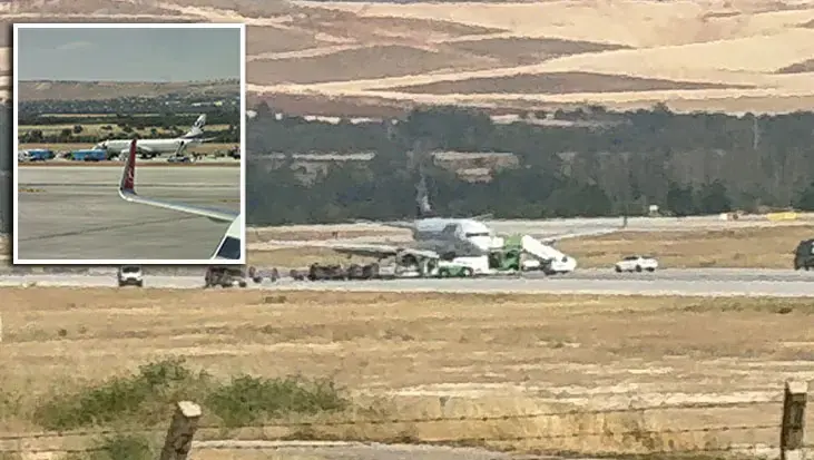Gaziantep Havalimanı'nda yürekler ağza geldi! Uçağın inişi sırasında lastiği patladı: Bakanlıktan ilk açıklama