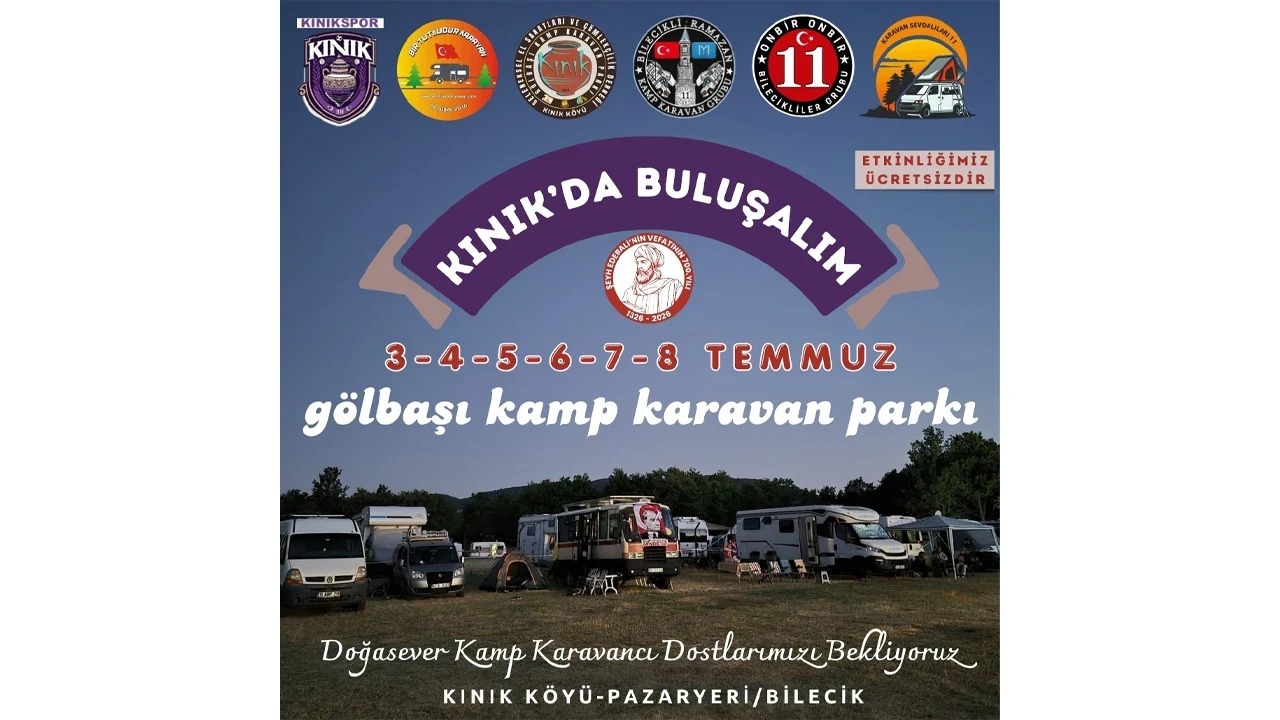 Doğasever kamp ve karavancılar Temmuz ayında Bilecik’te buluşuyor