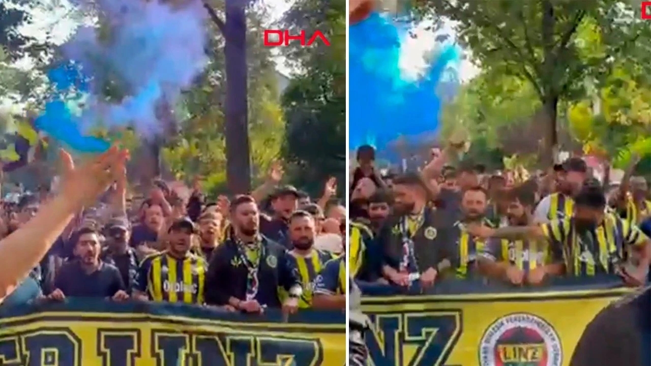 Fenerbahçe taraftarı Avusturya'yı salladı! Meşaleler yandı, tezahüratlar yükseldi
