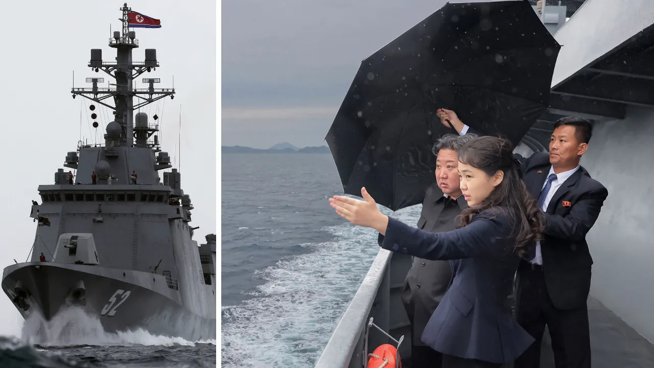 Kim Jong Un'dan dünyaya gözdağı! Kızıyla yeni savaş gemisini gezdi, zamanı ise manidar
