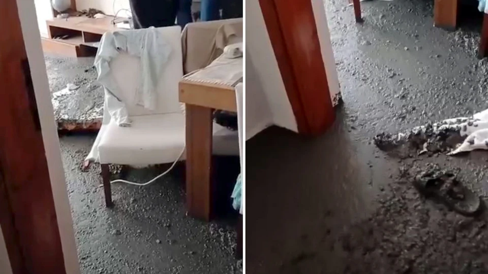 Avcılar'da inşaatta akılalmaz olay: Beton mikserinin hortumu duvarı delip eve girdi