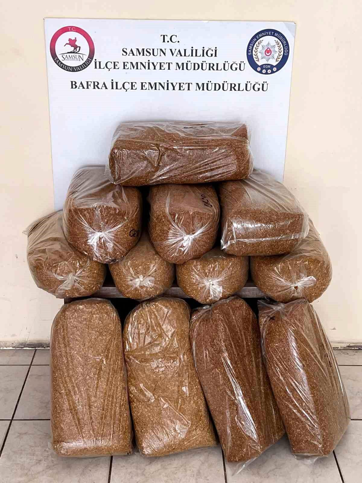 Bafra'da 60 kilo kaçak tütün ele geçirildi