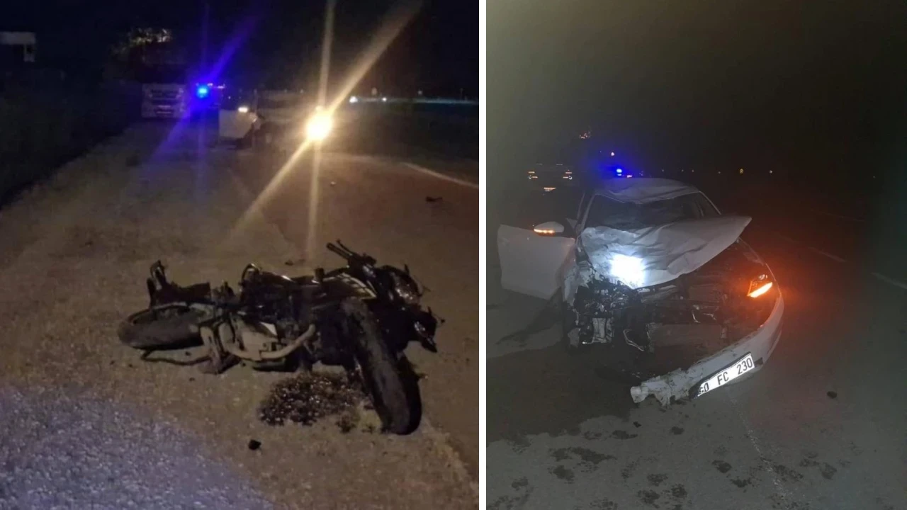 Park halindeki motosiklete çarpan otomobil can aldı