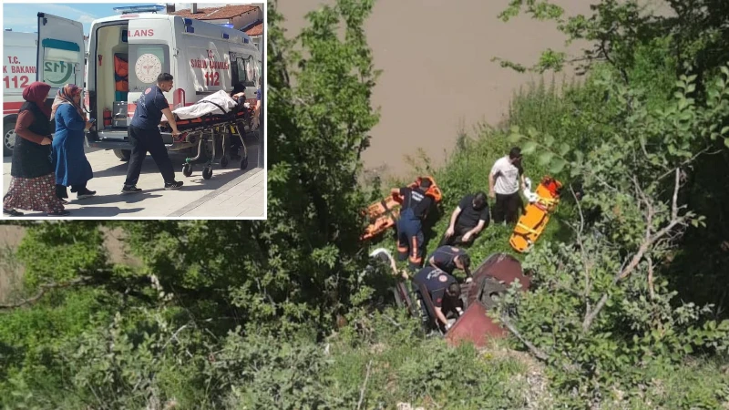 Sinop'ta dereye yuvarlanan otomobildeki 3 kişi yaralandı