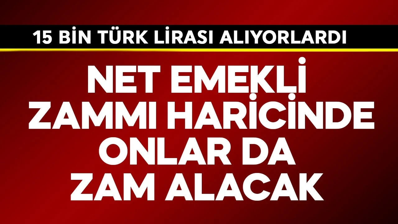 Net emekli zammı harici onlar da zam alacak! 15 bin TL alıyorlardı