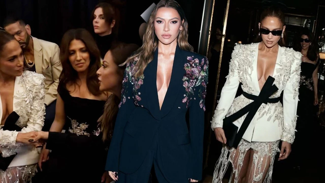 Hadise ile Jennifer Lopez Paris Moda Haftası'nda yan yana! Samimi halleri dikkat çekti
