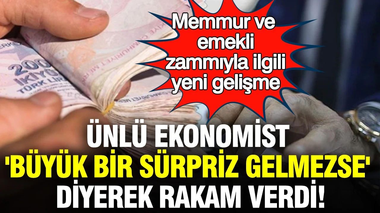 Memmur ve emekli zammıyla ilgili yeni gelişme: Ünlü ekonomist 'Büyük bir sürpriz gelmezse' diyerek rakam verdi