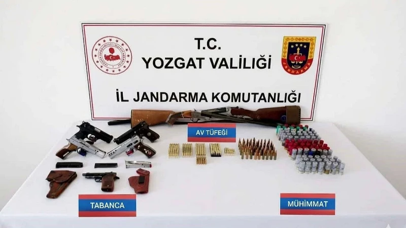 Yozgat’ta ruhsatsız silahlara el konuldu