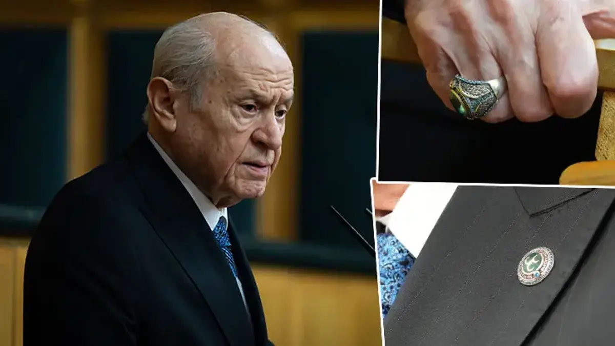 Bahçeli'nin taktığı rozet ve yüzükteki mesaj dikkat çekti! Anlamı ortaya çıktı