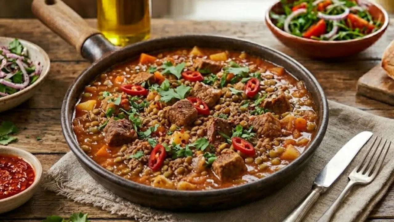 Protein deposu ve çok doyurucu: Tencerede kıymalı yeşil mercimek tarifi...