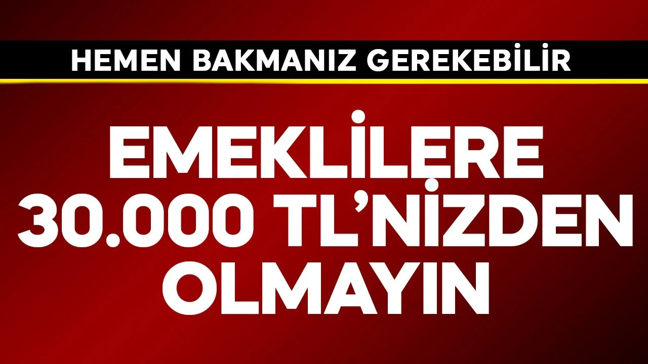 Emekliler 30.000 TL'nizden olmayın hemen bakın
